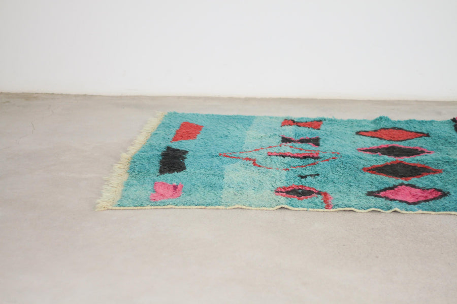 Turquoise Boujaad-Style Moroccan Rug, 5'0" x 7'10" – No. bj-20