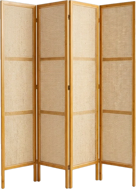 Room divider: four-panel folding room divider about 190 cm high