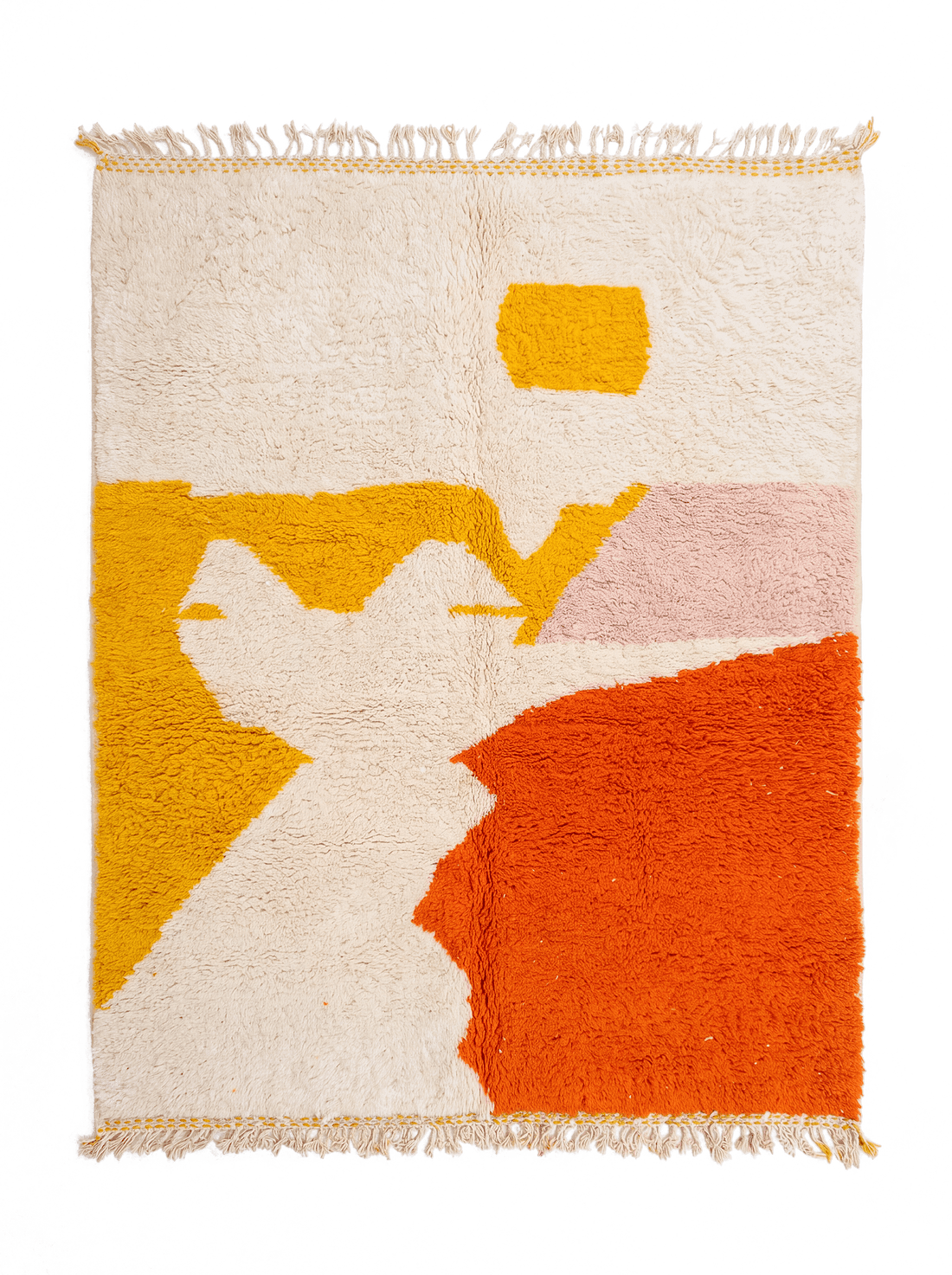 Orange Moroccan Beni Ourain Rug – boho area rug, moroccan shag rug, Handmade Wool Rug