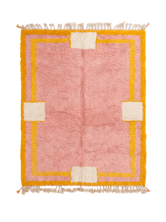 Moroccan rug Pink - Beni Ourain Rug – boho style rugs, custom made area rugs, Handmade Wool Rug