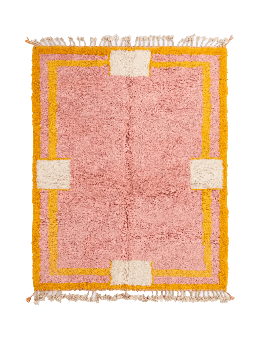 Moroccan rug Pink - Beni Ourain Rug – boho style rugs, custom made area rugs, Handmade Wool Rug