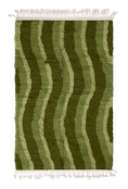Load image into Gallery viewer, Current Tide wavy wool rug, moss green waves and sage olive lines on olive green, full view
