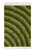 Load image into Gallery viewer, Pool Tide wavy wool rug, moss green waves and sage olive lines on olive green, full view
