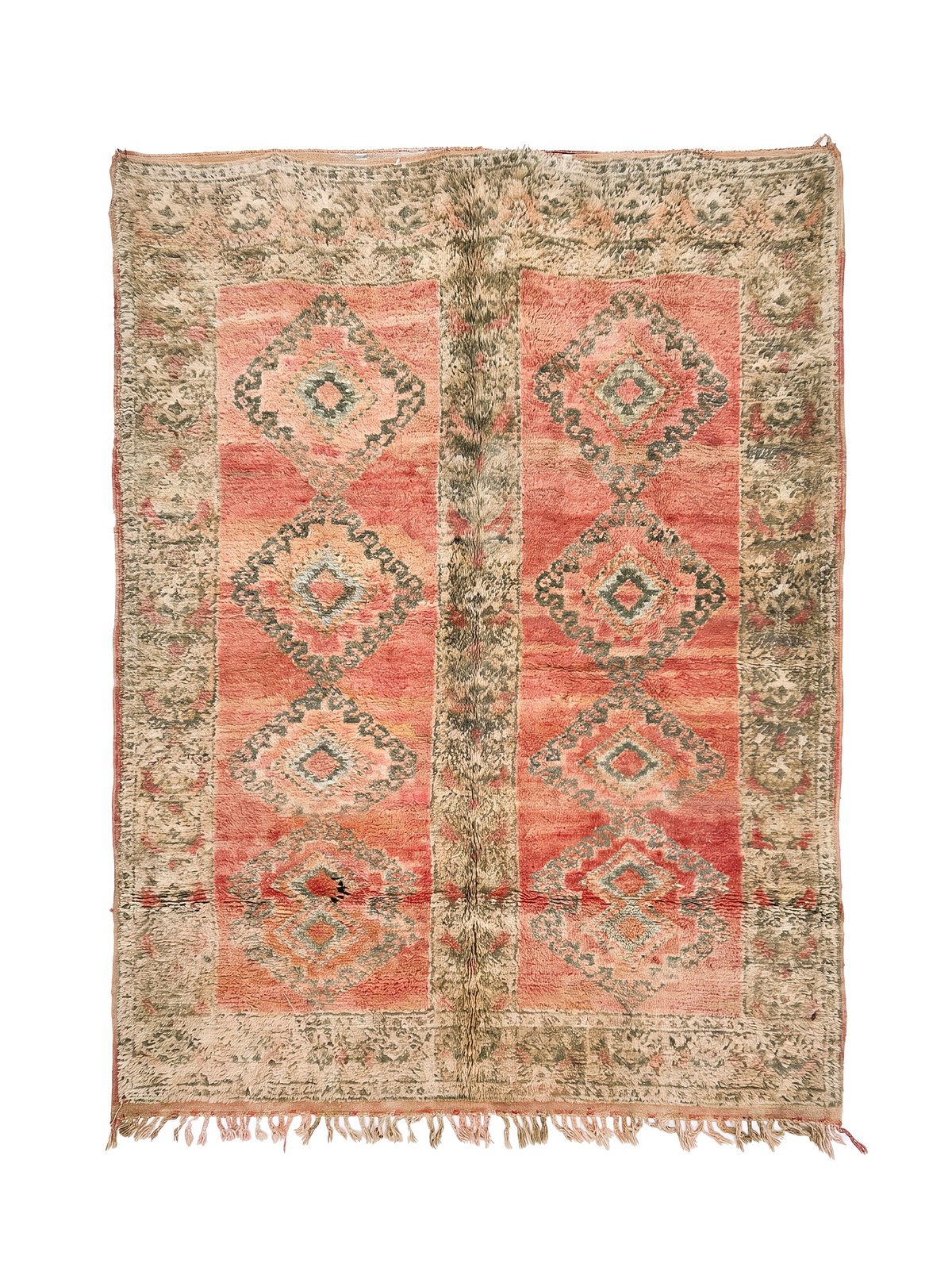 Vintage Moroccan Rug – Handmade Wool Berber rug, 5.5x9 ft – Peach beni mguild rug