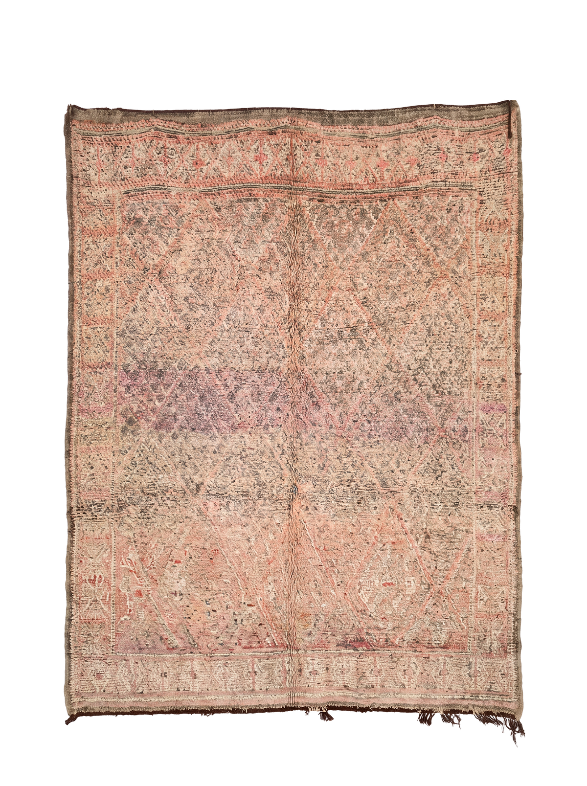 Vintage Moroccan Rug – Handmade Wool Berber rug, 6x9 ft – Peach beni mguild rug