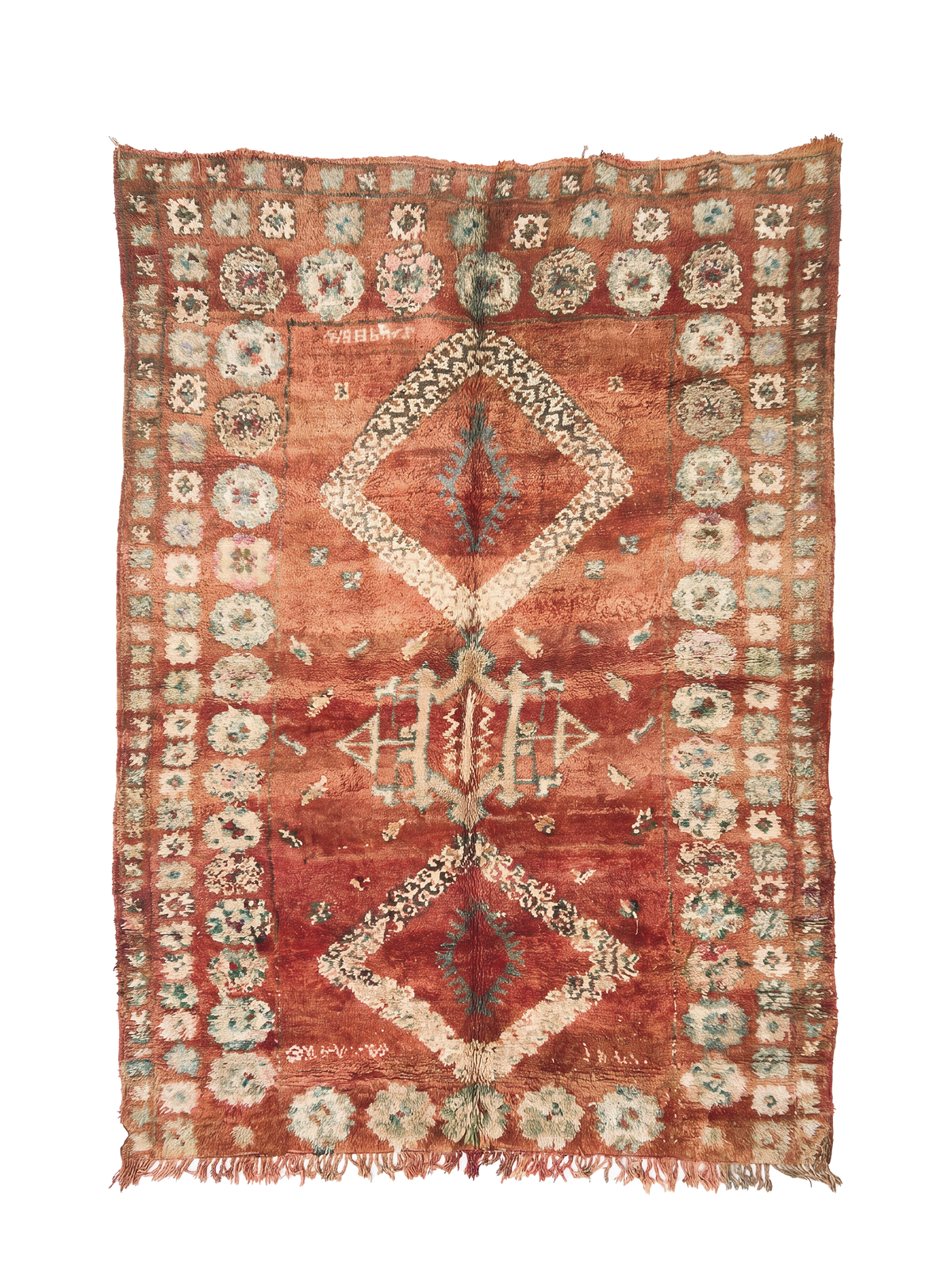 Vintage Moroccan Rug – Handmade Wool Berber rug, 6x11 ft – Red beni mguild rug