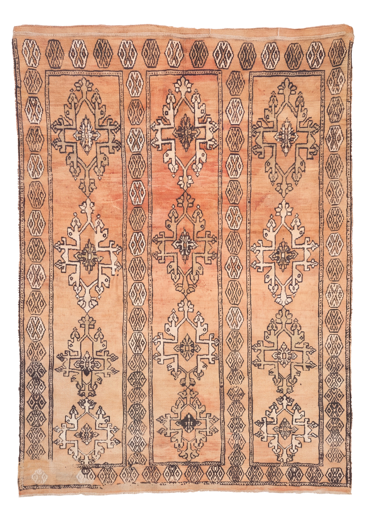 Vintage Moroccan Rug – Handmade Wool Berber rug, 5x9 ft – Peach beni mguild rug