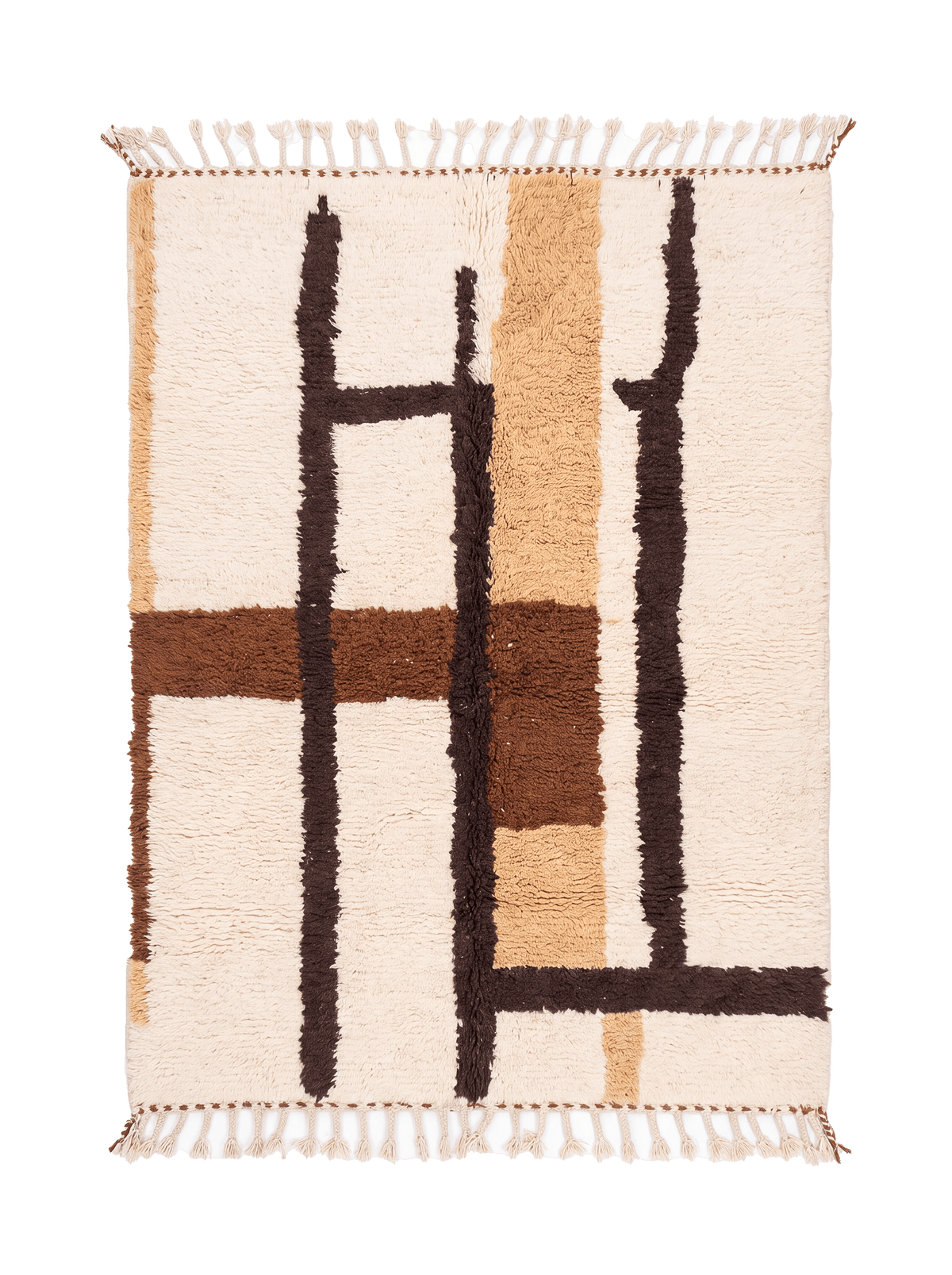 Beige Moroccan Beni Ourain Rug – moroccan berber rug, bohemian area rugs, Handmade Wool Rug