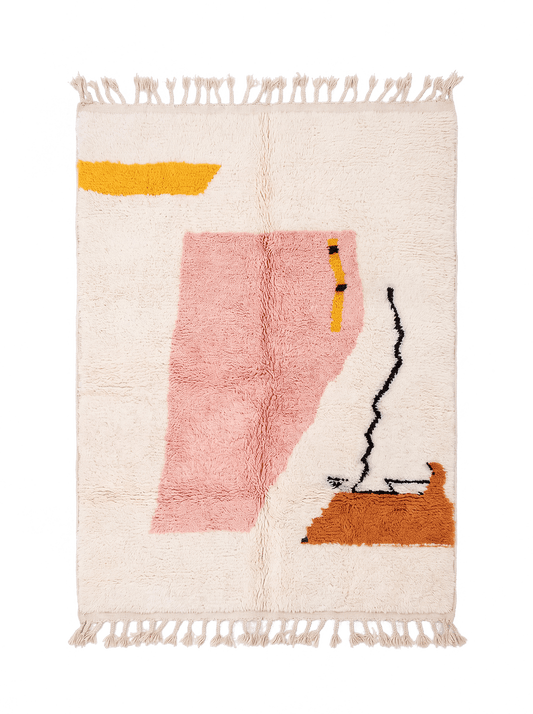 Pink Beni Ourain Rug – moroccan berber rug, moroccan rug carpet, Handmade Wool Rug