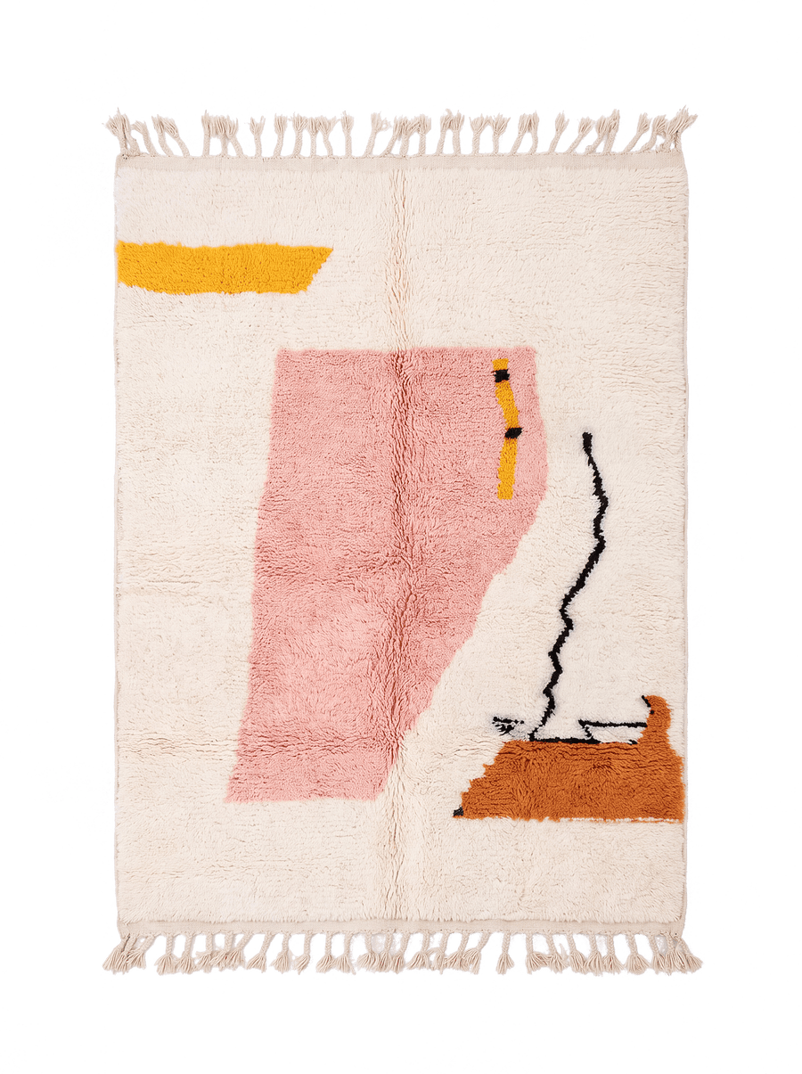 Pink Beni Ourain Rug – moroccan berber rug, moroccan rug carpet, Handmade Wool Rug