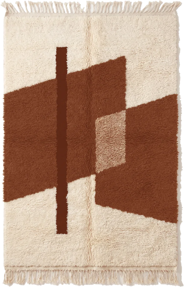 A Boujaad rug with warm reds and free patterns