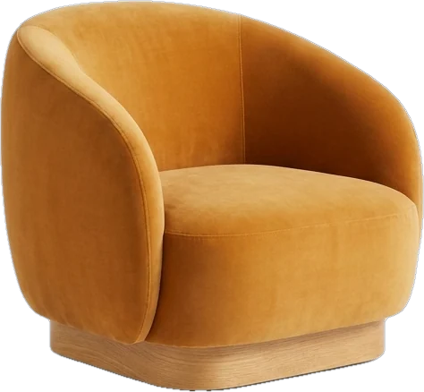 Saffron velvet lounge chair