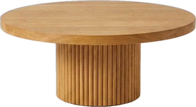 Fluted honey oak coffee table