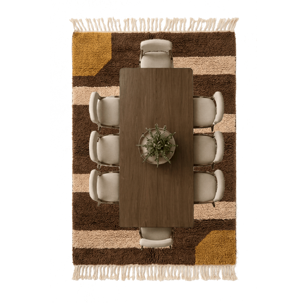 Dining room with a 8 × 10 ft rug